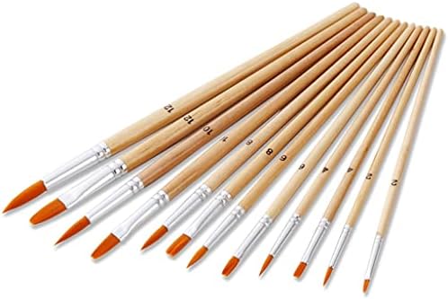 SDGH 12 Paket Ahşap Sanatçı Boya Fırçaları Farklı Boyut Naylon Boya Fırçası Seti Suluboya Resim Sanat Malzemeleri