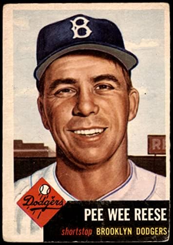 1953 Topps 76 Pee Wee Reese Brooklyn Dodgers (Beyzbol Kartı) İYİ Dodgers