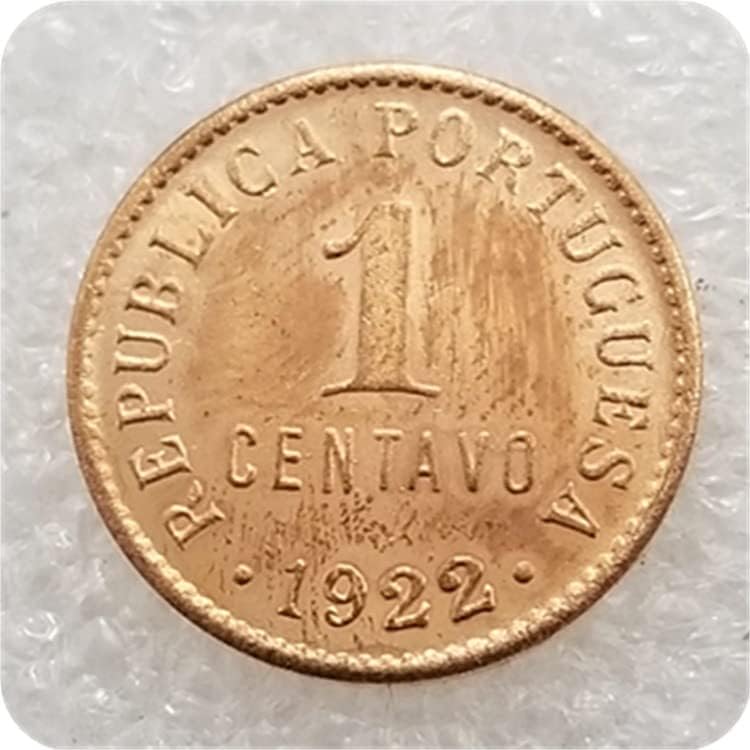 Antika El Sanatları Portekiz 1921,1922 Portekiz 1 CENTAVO Gümüş Dolar