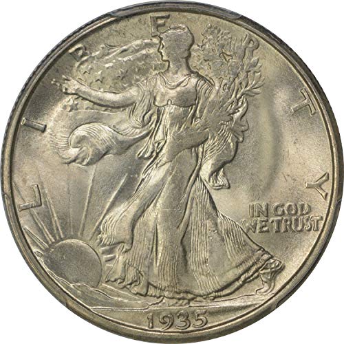 1935-D Yürüme Özgürlüğü Yarım Dolar, MS65, PCG'LER
