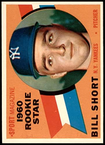 1960 Topps 142 Çaylak Yıldız Bill Kısa New York Yankees (Beyzbol Kartı) NM Yankees