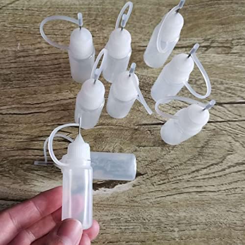 12 Adet 10ml (0.3 oz) Sıkılabilir Plastik Ucu aplikatör şişesi Damlalıklı Şişeler Ucu Kapaklı tutkal şişesi Aplikatör