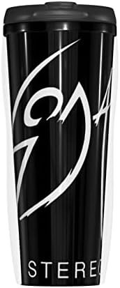 Soda Stereo Logo Kahve Fincanları Paslanmaz Çelik Yalıtımlı Kapaklı Çift Duvarlı vakumlu şişe Termos Kupa Unisex İçin