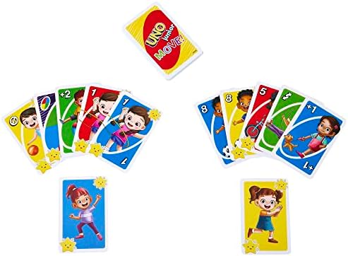 ​Mattel Oyunları UNO Junior Move! Aktif Oyun, Basit Kurallar, 3 Oyun Seviyesi ve Eşleştirme ile çocuklar için Kart Oyunu