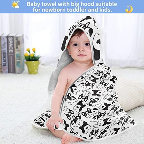vvfelıxl Bebek Kapşonlu Havlu Fransız Bulldog Emici bebek havluları Pamuk Yumuşak banyo havlusu Bebek, Yürümeye Başlayan