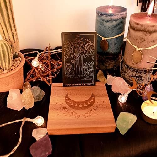 Ceiner Sarkaç Kurulu ve Tarot kartı Ekran Tutucu, Ahşap Wiccan Standı Raf için Ouija Kurulu Oracle Olumlama Güverte Witchy