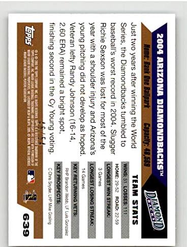 2005 Topps Beyzbol Kartı 639 Arizona Diamondbacks