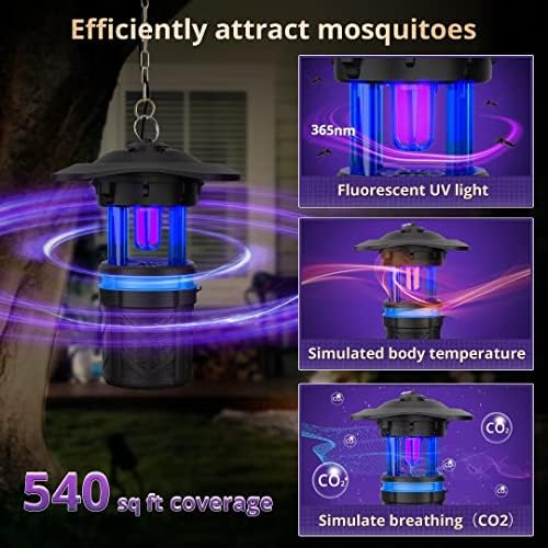 TOZ Sivrisinek Tuzağı Dış Mekan, Floresan UV Işıklı Böcek Tuzağı, Emme Fanlı Sinek Tuzağı, Sivrisinek için Sivrisinek Tuzağı