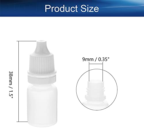 Bettomshin 50 Adet 5 ml PE Plastik Sıkılabilir Göz Sıvı Damlalık Şişeler Ince Ağız Lab Reaktif Şişesi Sıvı Örnek Mühür Örnek