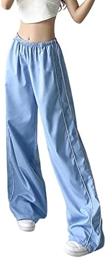 Athlisan Bayan Paraşüt Pantolon Baggy Geniş Bacak Y2K eşofman altları Kadınlar için