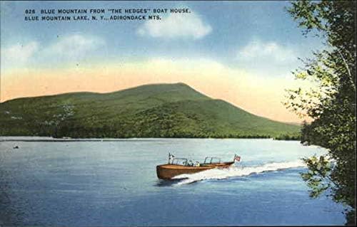 Çitlerden Mavi Dağ Tekne Evi Mavi Dağ Gölü, New York NY Orijinal Antika Kartpostal