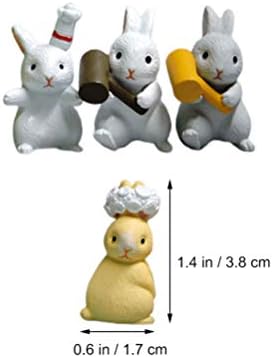 NUOBESTY Kek Dekorasyon 12 Adet Minyatür Bunny Şekil Paskalya Kek Cupcake Toppers Paskalya Süsler Tavşan Minyatür Figürler