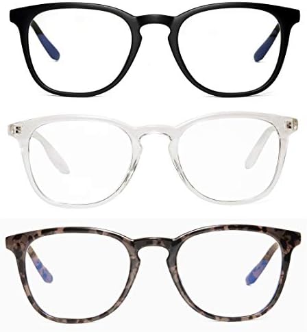 Effnny 3 paket mavi ışık engelleme gözlük Anti göz yorgunluğu Oval gözlük çerçevesi bilgisayar oyun gözlükleri erkekler kadınlar