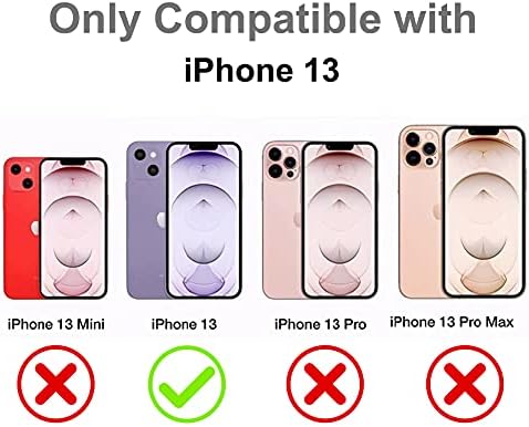 KANGHAR iPhone 13 ile Uyumlu Kılıf, Siyah Leopar Tasarım, Lastik Dokusu Kaymaz + Darbeye Dayanıklı Sağlam TPU Koruyucu iPhone