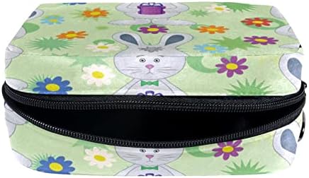 Asılı Seyahat makyaj çantası, Taşınabilir Makyaj Organizatör, Kozmetik Tutucu Fırça Seti, Karikatür Tavşan Çiçek Paskalya