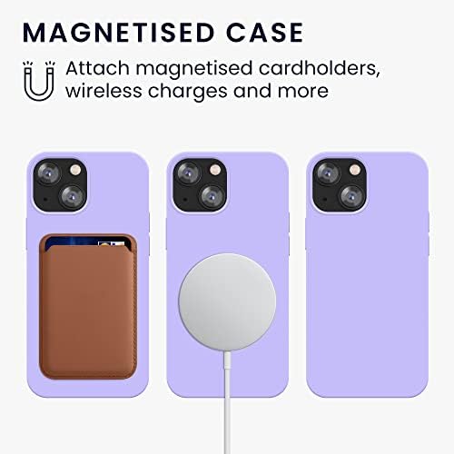 kwmobile TPU Silikon Kılıf Apple iPhone ile Uyumlu 13 Mini Kılıf İnce Manyetik Telefon Kapak Yumuşak Kaplama-Açık Lavanta