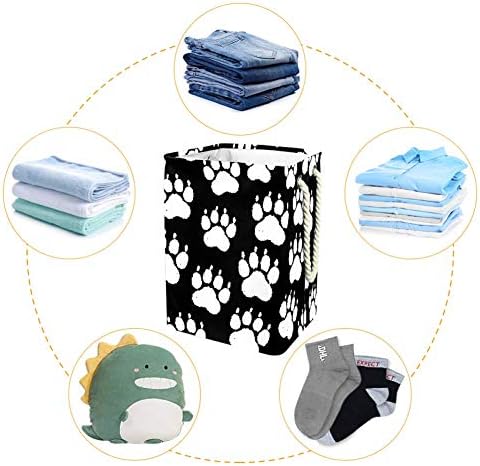 Inhomer Tebeşir Köpek Pençe Baskı 300D Oxford PVC Su Geçirmez Giysiler Sepet Büyük çamaşır sepeti Battaniye Giyim Oyuncaklar