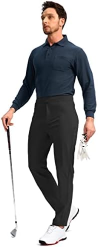 Pudolla erkek Golf Pantolon Streç Sweatpants Fermuarlı Cepler Slim Fit İş Casual Joggers Pantolon Erkekler için
