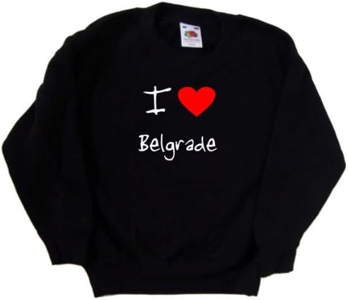 Kalbi Seviyorum Belgrad Siyah Çocuk Sweatshirt