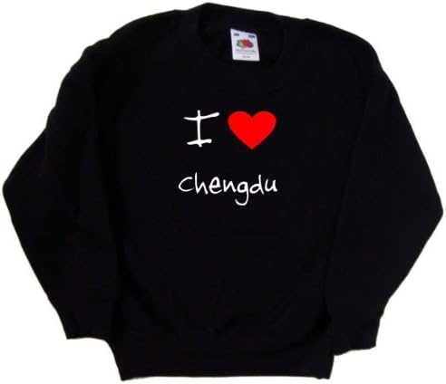 Kalbi Seviyorum Chengdu Siyah Çocuk Sweatshirt