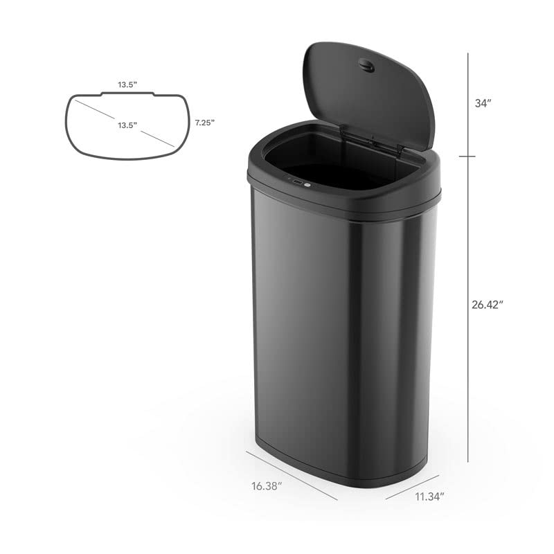 SLNFXC Hareket Sensörü Mutfak Çöp Tenekesi Paslanmaz Çelik Çöp Kutuları (Renk: D, Boyut: 1)