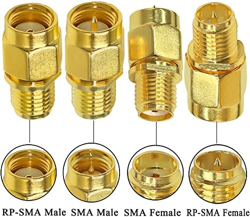 TUOLNK 4 ADET SMA Koaksiyel Konnektör Kablosu Cinsiyet değiştiriciler, SMA Erkek / RP erkek Kadın / RP Kadın Koaksiyel Adaptör