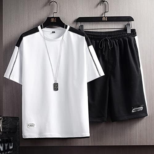 SCDZS erkek Yaz Eşofman Spor Kısa Kollu T Shirt + Kısa Iki Parçalı Setleri Erkek Rahat spor takımları Giyim (Renk: A, Boyut