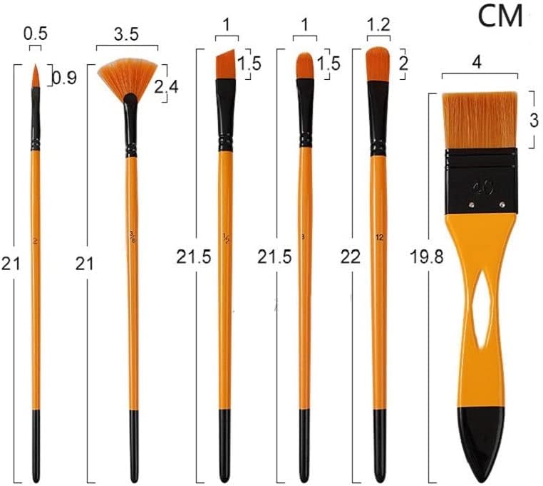 LMMDDP 6 adet / takım Naylon Karışık Ahşap kalemlik Yağlı Boya Fırçası Akrilik Fırça Yağlı Boya Fırçası Sanat Malzemesi
