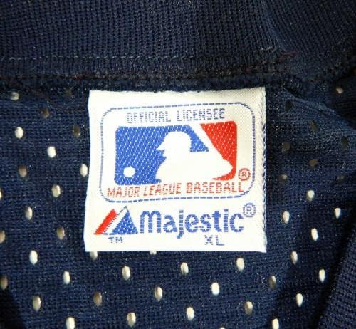 1983-90 California Angels Boş Oyun Yayınlandı Mavi Forma Vuruş Uygulaması XL 875 - Oyun Kullanılmış MLB Formaları