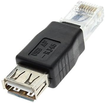 Ethernet için USB 2.0 Dişi-RJ45 Erkek Adaptör Siyah