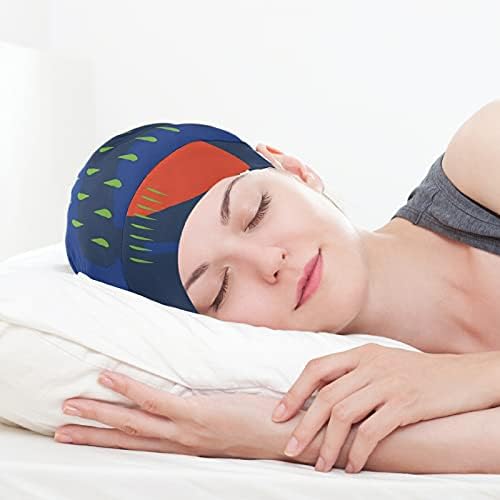 Kafatası Kap Uyku Kap Çalışma Şapka Bonnet Beanies Kadınlar için Soyut Çizgili Patchwork Boyama Uyku Kap Çalışma Şapka Saç