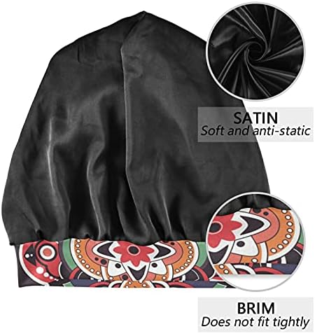 Kafatası Kap Uyku Kap Çalışma Şapka Bonnet Beanies Kadınlar için Mandala Paisley Çiçek Bohemian Vintage Çizgili Uyku Kap