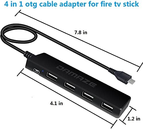 4 in 1 OTG Kablo Adaptörü için yangın TV çubuk mini PC 4K Max / Küp / Lite, Google Ev Mini, ahududu Pi Sıfır, Chromecast-Powered
