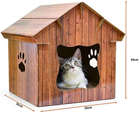 KUANDARM Ev Şekilli Kedi Tırmalama Panosu Geri Dönüşümlü Oluklu Kağıt Tırmalama Pedleri Mobilyaları Korur