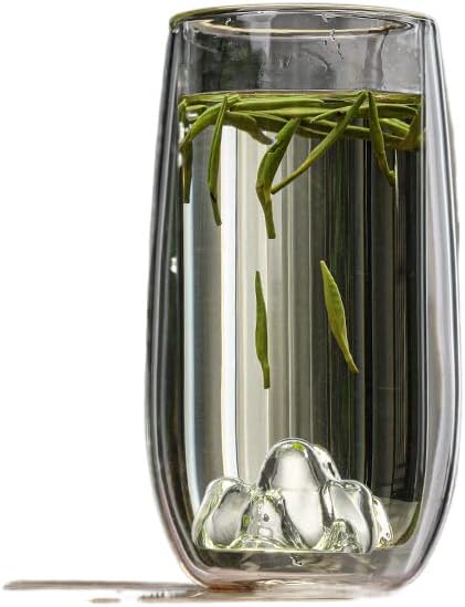 Lemail peruk Japon tarzı cam çift katmanlı görünüm dağ yeşil çay özel su bardağı ofis kabarcık日式玻璃双层观山绿茶专用水杯办公室泡