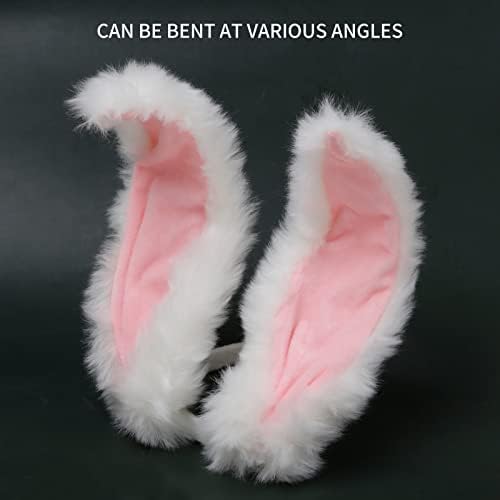 Tavşan Kulak Bantlar Kadınlar için Paskalya Pembe Tavşan Kulaklar Kafa Bandı Parti İyilik Cadılar Bayramı Sevimli Beyaz Saç