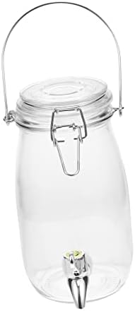 Luxshıny 1 pc Cam meyve suyu şişesi Su Sürahi Cam Metal Demlik Cam kapaklı şişeler Konteynerler için Buzdolabı Soğutma Taşlar