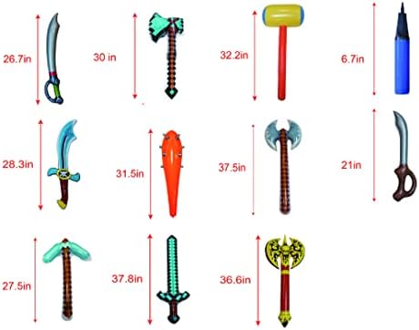 Şişme oyuncaklar Şişme Silahlar Havaya Uçurmak Kılıç Çekiç Balta piksel Parti İyilik çocuklar için (kutu başına 11 nesne)