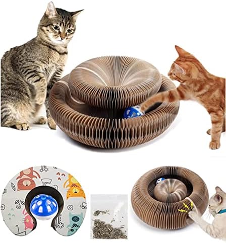 DUJIAOSHOU Kedi Tırmalama Panosu Sihirli Organ Kedi tırmalama panosu Oyuncak Çan Topu ile Kedi Taşlama İnteraktif Tırmalama