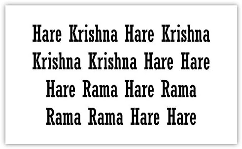 Hare Krishna mahamantra etiket çıkartma 5 x 3