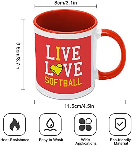Canlı Aşk Softbol Seramik Kahve Kupa ile Renk İçinde Ve Kolu çay bardağı için Kadın Erkek kırmızı tarzı