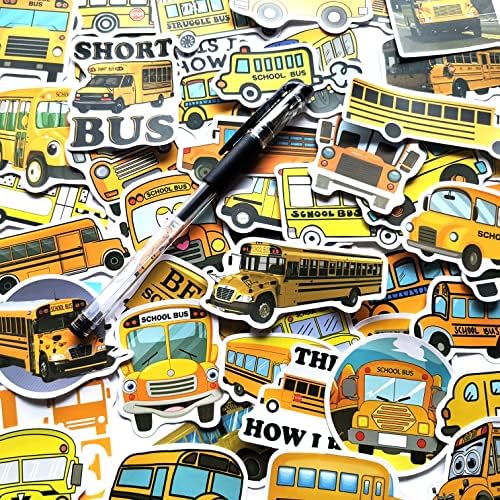 MiroSan Sevimli Okul Otobüsü Çıkartmaları Kawaii Karikatür Sarı Okul Otobüsü Çıkartmaları Çocuklar Ödül Çıkartmaları Öğrenciler