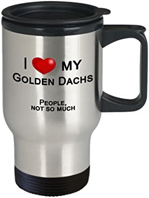 Altın Dachs Kupa-Altın Dachs'ımı Seviyorum, insanları değil-Golden Retriever Mix Kupa, Altın Dachshund Hediyeleri