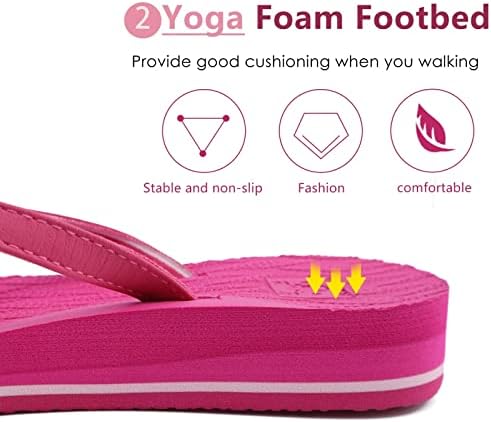 KuaıLu Bayan Moda Flip Flop Bayanlar Hafif Yaz Plaj Yoga Mat Tanga Sandalet Rahat Kemer Desteği