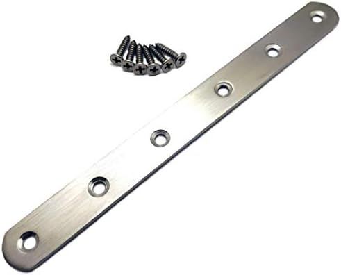 ZHome Düz Düz köşebent Plakaları Metal Birleştirme Plakası Konektörü Tamir Braketi Sabitleme Vidaları ile(195X20MM)