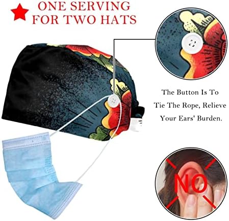 2 Paket Ayarlanabilir Çalışma Kapağı Düğmeleri ile, Sanat Gül Çiçek Çalışma Şapka Ter Bandı Kadınlar ve Erkekler için, Bir