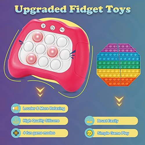 Sidimon Pop Fidget Oyuncaklar Çocuklar için Oyunlar, Hızlı Push Light Up Pop Oyunu, Yetişkinler Çocuklar için Fidget Konsolu