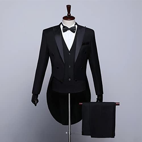 Erkek Resmi Smokin Ceket Seti Katı Slim Fit Tailcoat Blazer Setleri Swallowtail Akşam Yemeği Parti Düğün Smokin Elbise Ceket