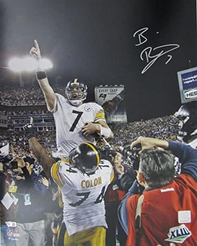 Ben Roethlisberger İmzalı 16x20 Fotoğraf Pittsburgh Steelers Fanatikleri-İmzalı NFL Fotoğrafları