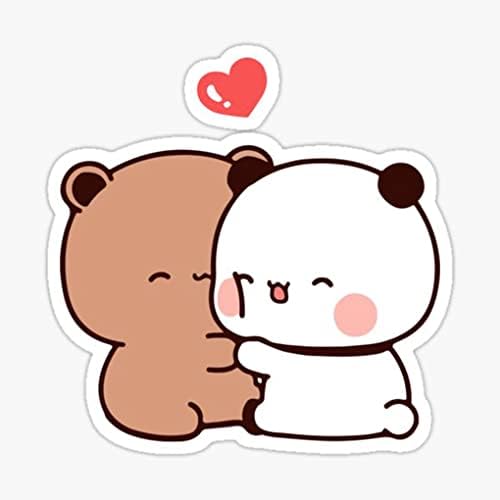 Aşk Kucaklamaları-Panda Ayısı, Bubu Dudu Çıkartması, Dizüstü Bilgisayar için Sevimli Çıkartmalar, araba, Telefon, Gençler